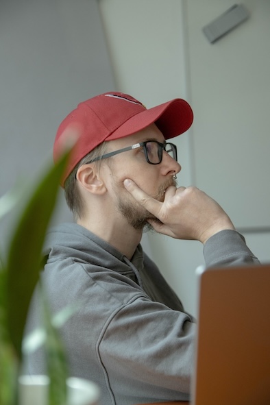 A person laughing.